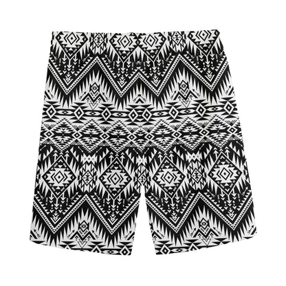 Black And White Navajo Print Men's Sports Shorts