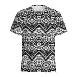 Black And White Navajo Print Men's Sports T-Shirt