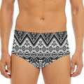 Black And White Navajo Print Men's Triangle Swim Briefs