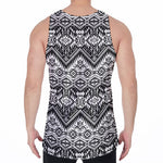 Black And White Navajo Print Men's Velvet Tank Top