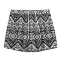 Black And White Navajo Print Mesh Shorts