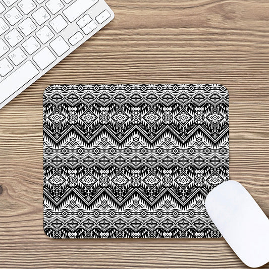 Black And White Navajo Print Mouse Pad
