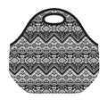 Black And White Navajo Print Neoprene Lunch Bag