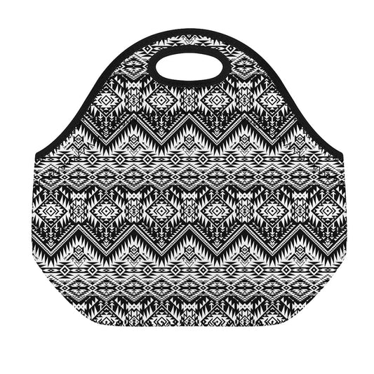 Black And White Navajo Print Neoprene Lunch Bag