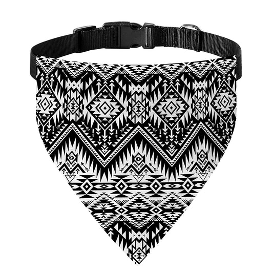 Black And White Navajo Print Over The Collar Dog Bandana