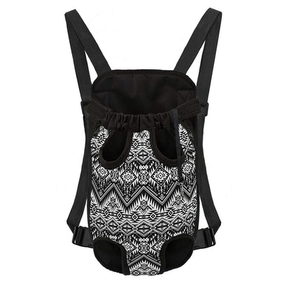 Black And White Navajo Print Pet Carrier Backpack