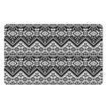 Black And White Navajo Print Polyester Doormat