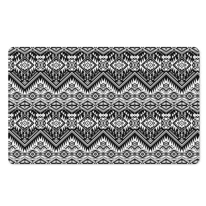Black And White Navajo Print Polyester Doormat