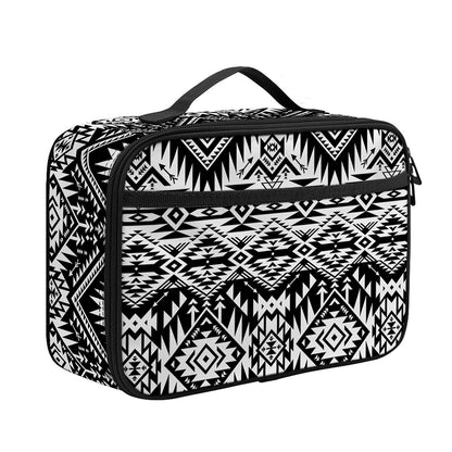 Black And White Navajo Print Portable Lunch Bag
