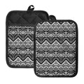 Black And White Navajo Print Pot Holders With Pocket