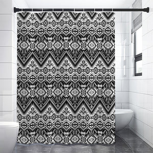 Black And White Navajo Print Premium Shower Curtain