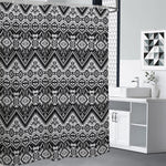 Black And White Navajo Print Premium Shower Curtain