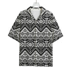 Black And White Navajo Print Rayon Hawaiian Shirt