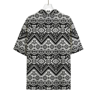 Black And White Navajo Print Rayon Hawaiian Shirt