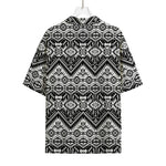 Black And White Navajo Print Rayon Hawaiian Shirt