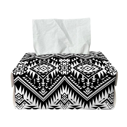 Black And White Navajo Print Rectangle Tissue Box Cover