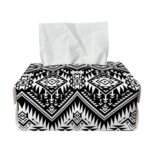 Black And White Navajo Print Rectangle Tissue Box Cover
