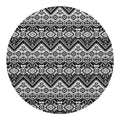 Black And White Navajo Print Round Blanket