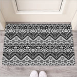 Black And White Navajo Print Rubber Doormat