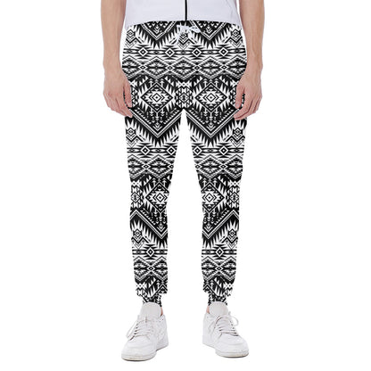 Black And White Navajo Print Scuba Joggers