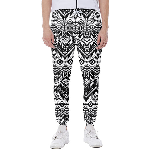 Black And White Navajo Print Scuba Joggers