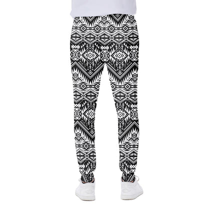 Black And White Navajo Print Scuba Joggers