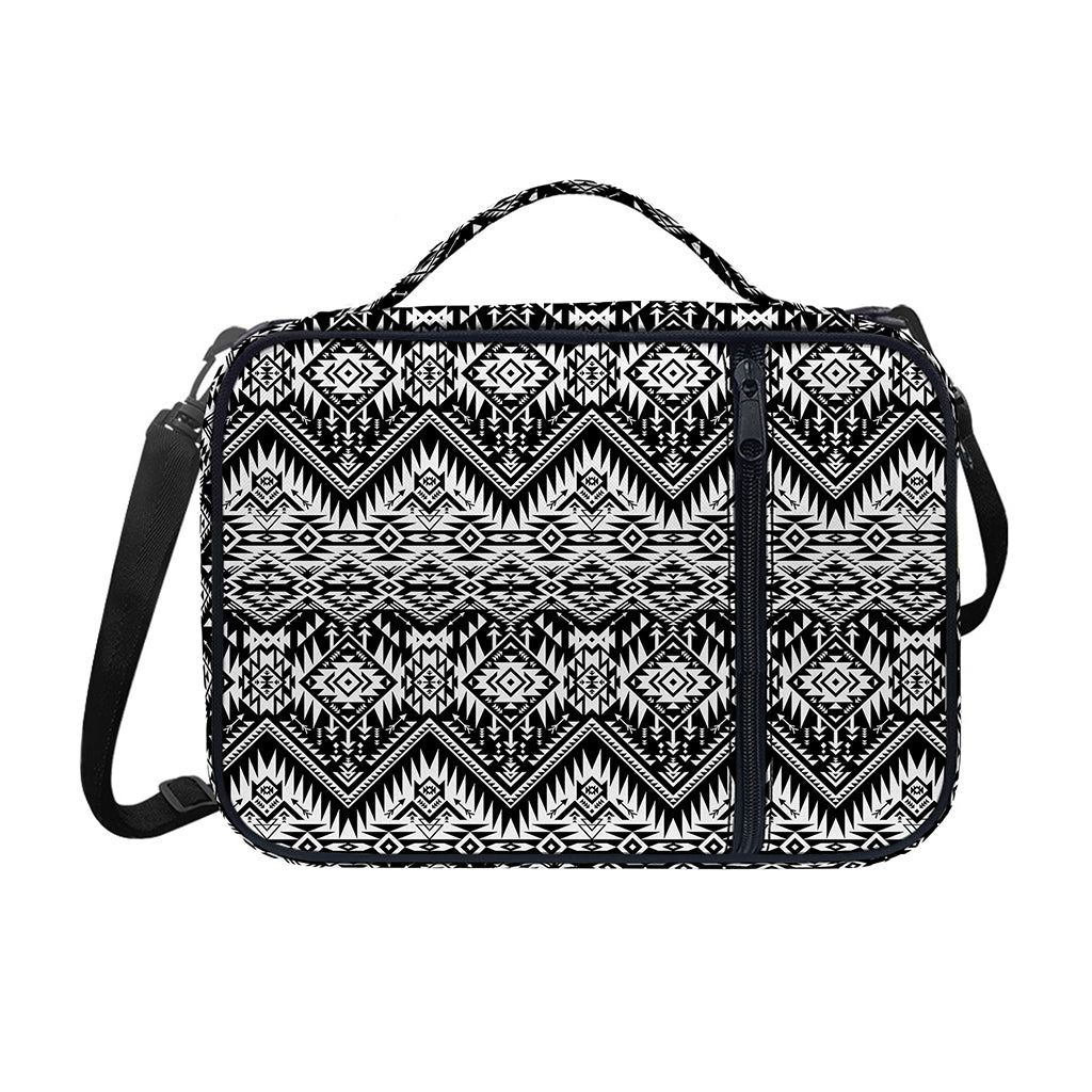 Black And White Navajo Print Shoulder Strap Bible Bag