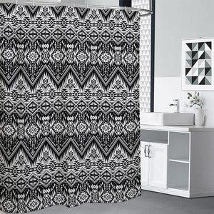 Black And White Navajo Print Shower Curtain