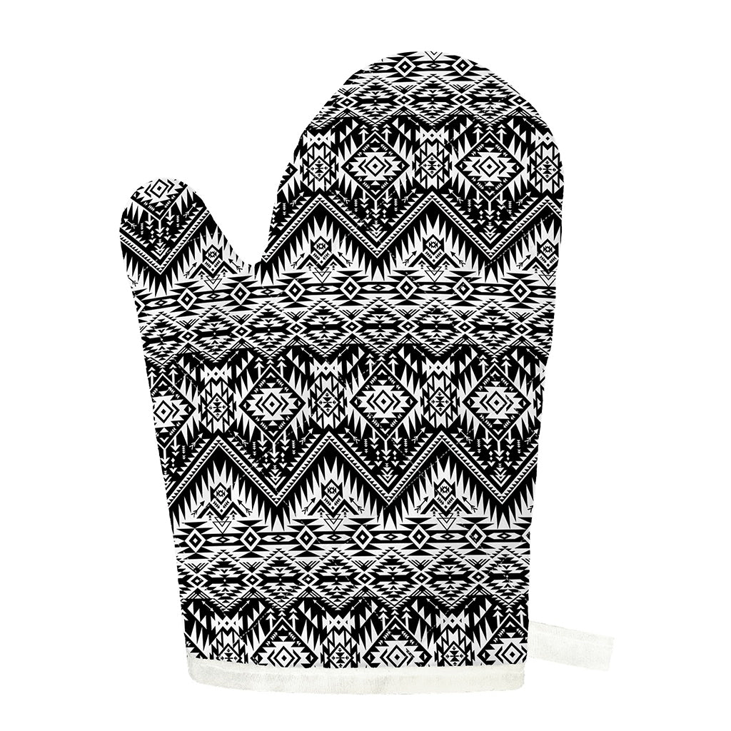 Black And White Navajo Print Single Oven Mitt