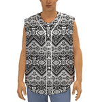 Black And White Navajo Print Sleeveless Baseball Jersey