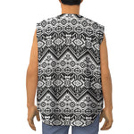 Black And White Navajo Print Sleeveless Baseball Jersey