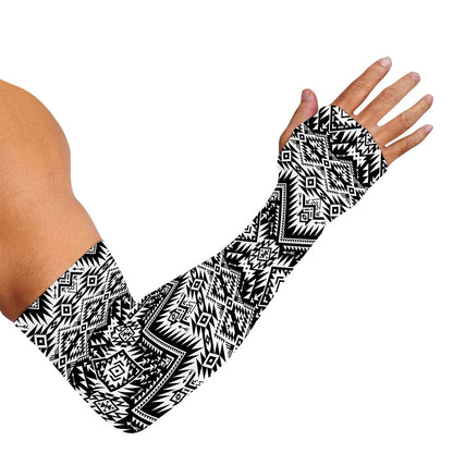 Black And White Navajo Print Sun Protection Arm Sleeves