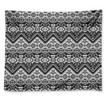 Black And White Navajo Print Tapestry