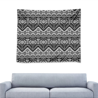 Black And White Navajo Print Tapestry