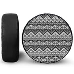 Black And White Navajo Print Tire Cover