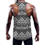 Black And White Navajo Print Training Tank Top