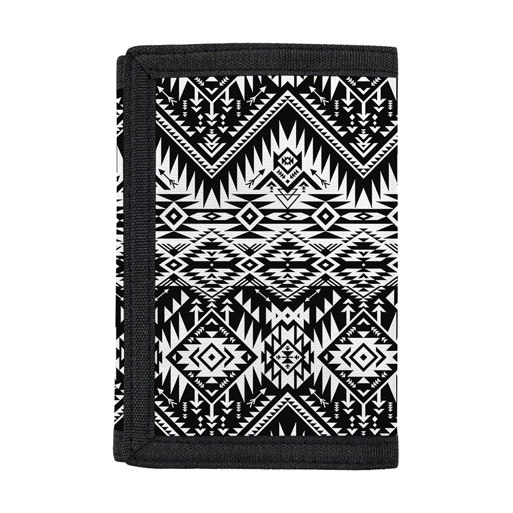 Black And White Navajo Print Trifold Wallet