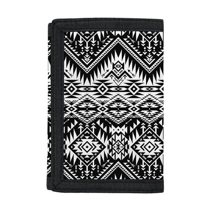 Black And White Navajo Print Trifold Wallet