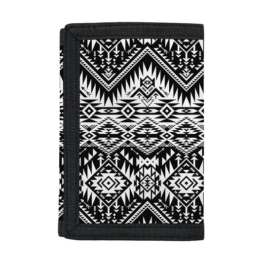 Black And White Navajo Print Trifold Wallet