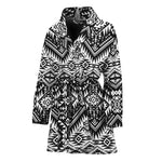 Black And White Navajo Print Women's Bathrobe