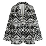 Black And White Navajo Print Women's Blazer