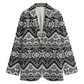 Black And White Navajo Print Women's Cotton Blazer