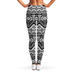 Black And White Navajo Print Women's Leggings