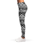 Black And White Navajo Print Women's Leggings