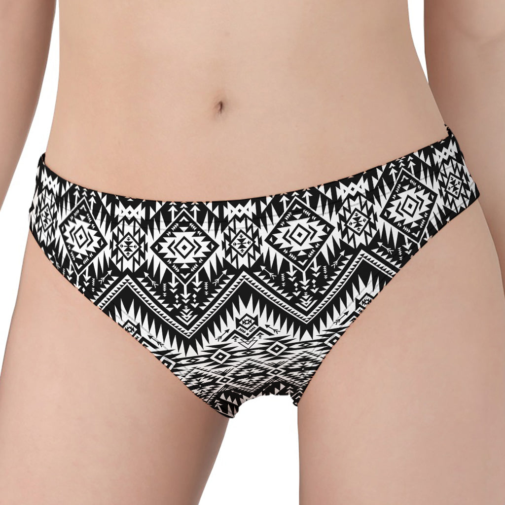 Black And White Navajo Print Women's Panties