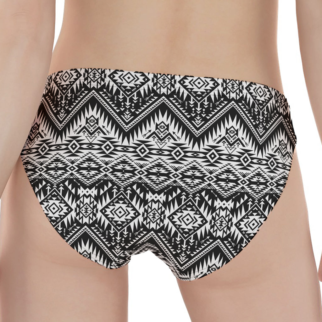 Black And White Navajo Print Women's Panties