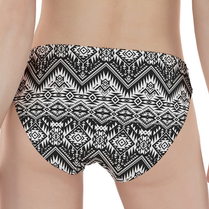 Black And White Navajo Print Women's Panties
