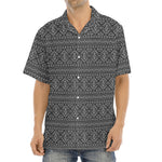 Black And White Navajo Tribal Print Aloha Shirt
