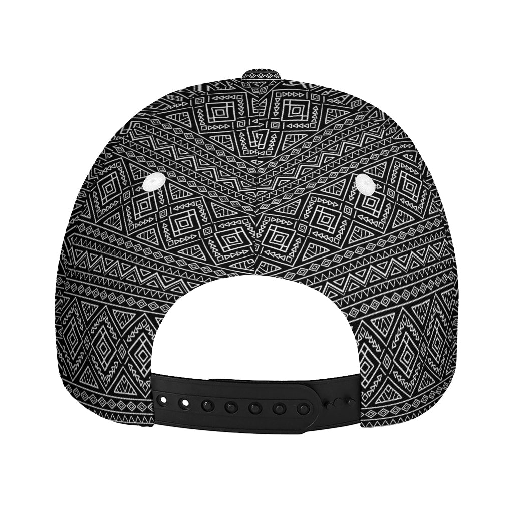 Black And White Navajo Tribal Print Baseball Cap