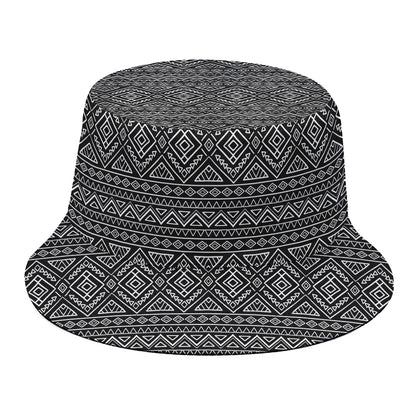 Black And White Navajo Tribal Print Bucket Hat